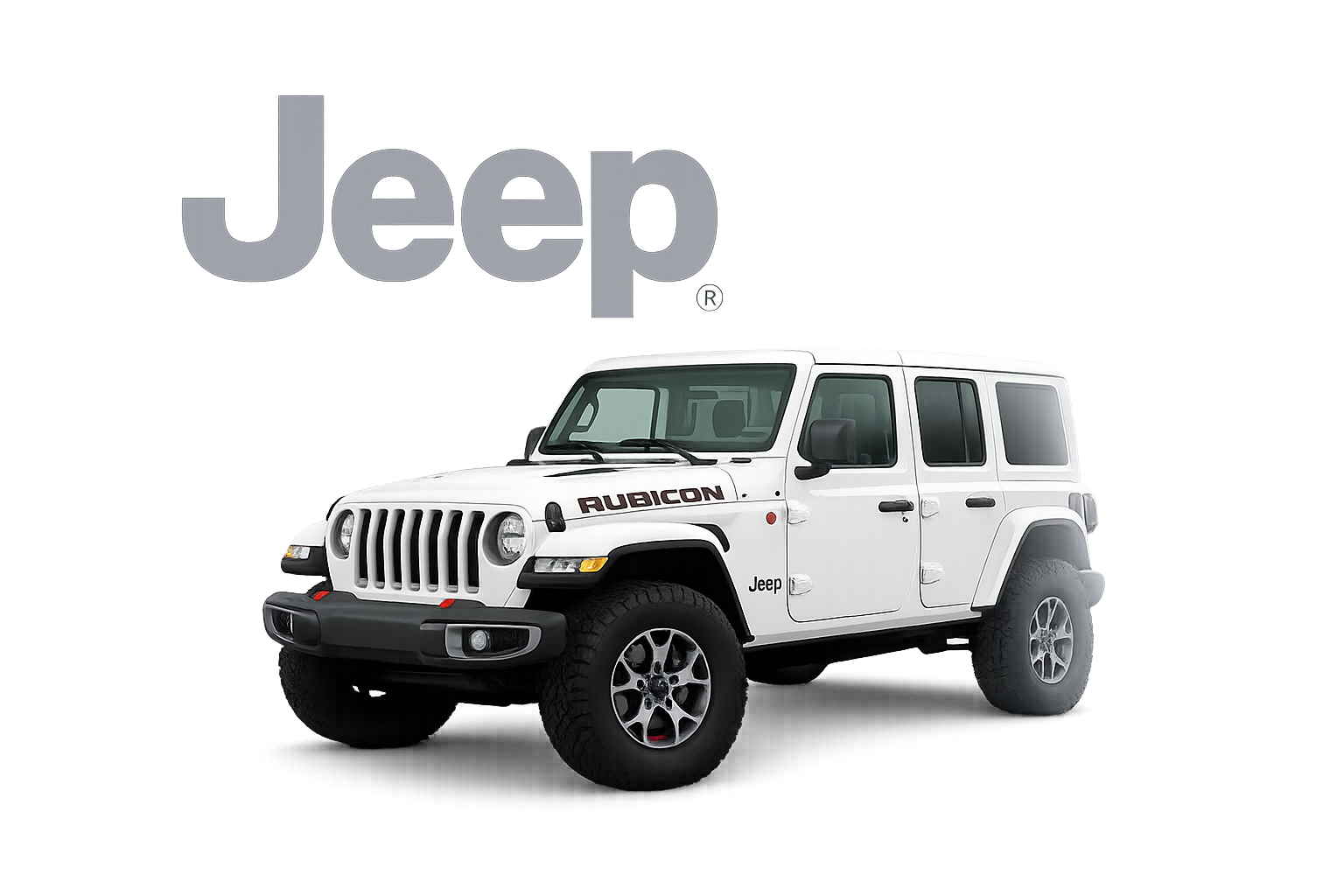jeep rubicon with logo background