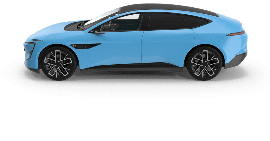 Minimalist blue car icon for apps, websites, or automotive services