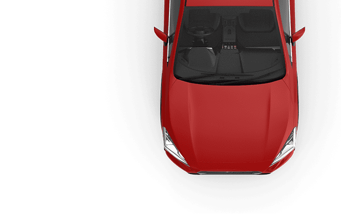 Red vehicle seen from above for automotive or transport illustration