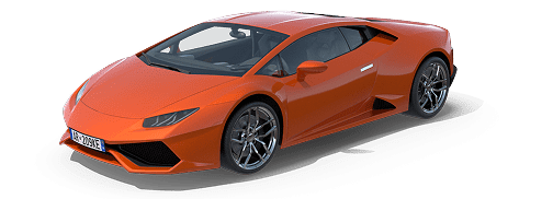 Illustration of a new orange car full icon for automotive or dealership use