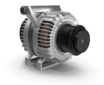 Graphic of an automotive alternator used in engine power generation