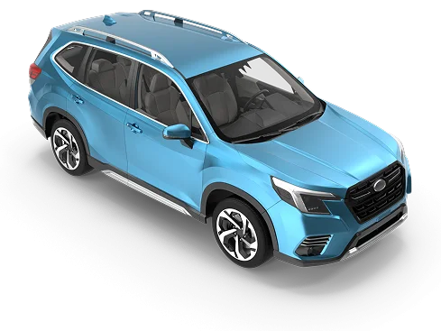 Illustration of a blue SUV car symbol for apps or websites